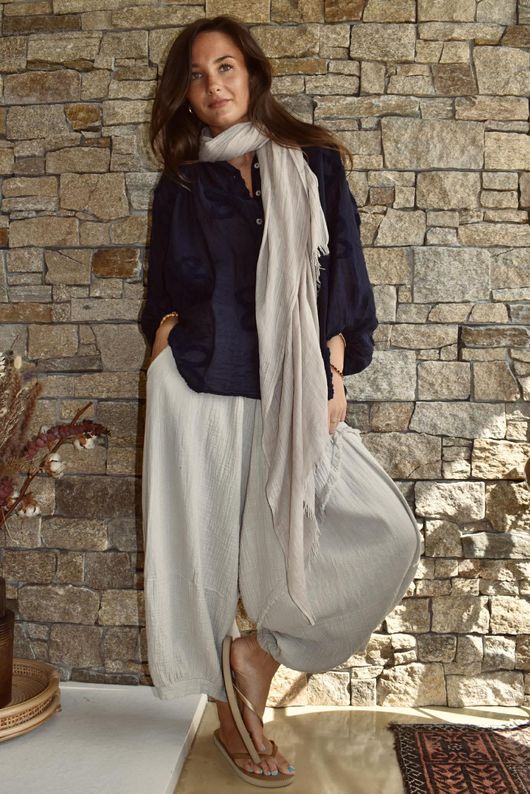 Sabo Boucle Flower Blouse Navy